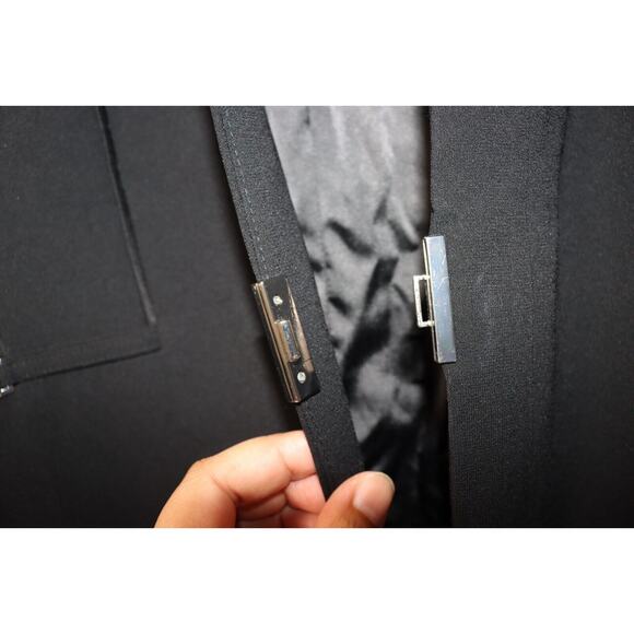 Cache Black Blazer Size 14 Silver Hardware Triacetate/Polyester (77) - Picture 6 of 9